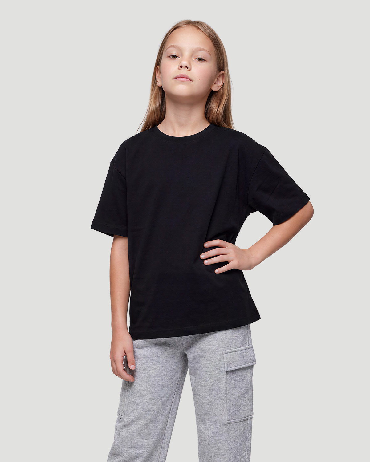 Girls Crew neck T-shirt - Jet Black image number 0