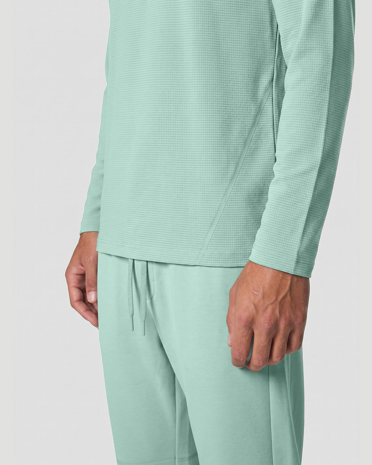 Men's Crew Neck Long Sleeve T-Shirt - Iceberg Green image number 4