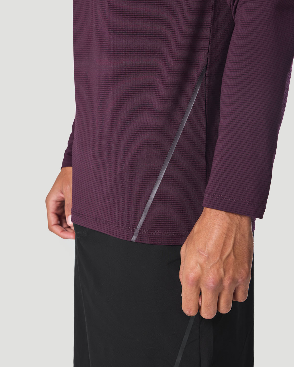 Men's Crew Neck Long Sleeve T-Shirt - Italian Plum image number 3