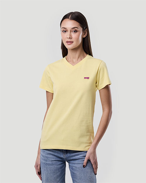 Women's V-Neck T-shirt - Pale Banana