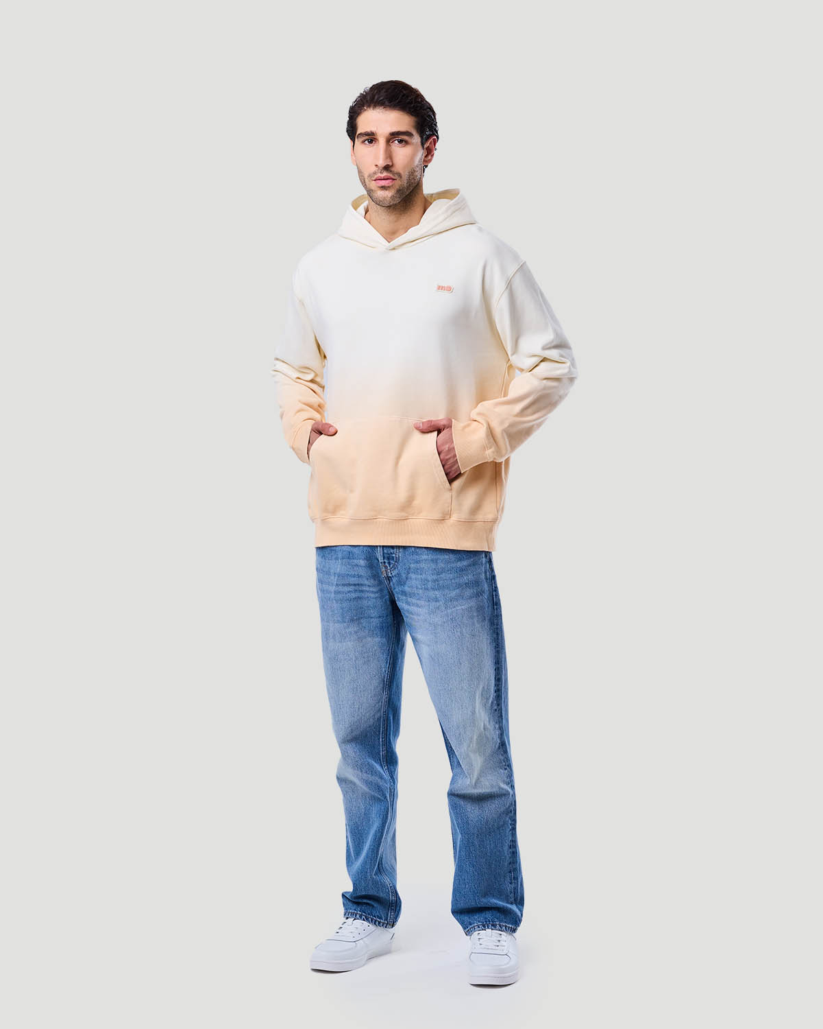 Men's Dip-Dye Hoodie - Short Bread/Papaya Punch image number 1