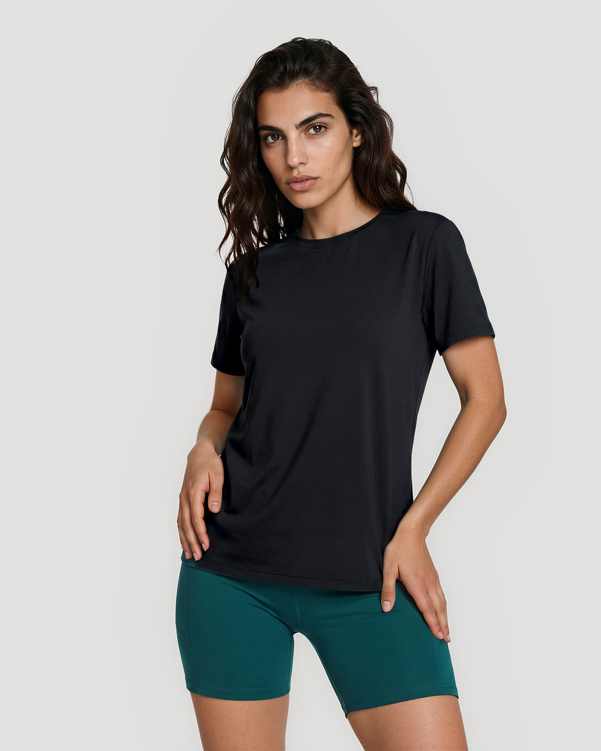 Women's Crew Neck T-Shirt - Jet Black image number 1
