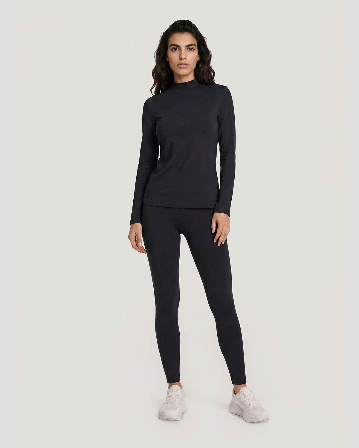 Women's High Neck T-Shirt - Jet Black image number 2
