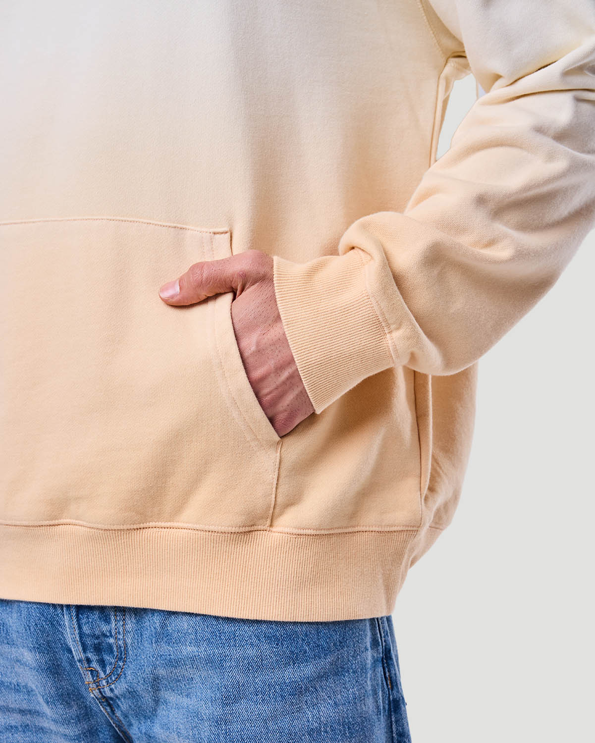 Men's Dip-Dye Hoodie - Short Bread/Papaya Punch image number 4