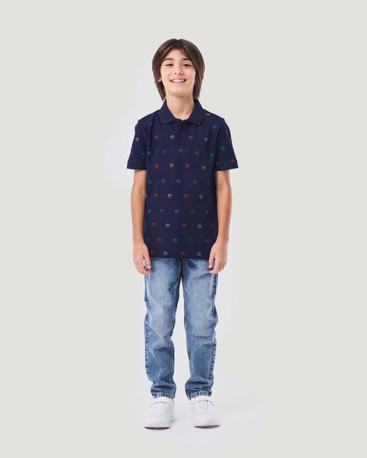 Boy's Printed Polo T- shirt - Navy image number 0
