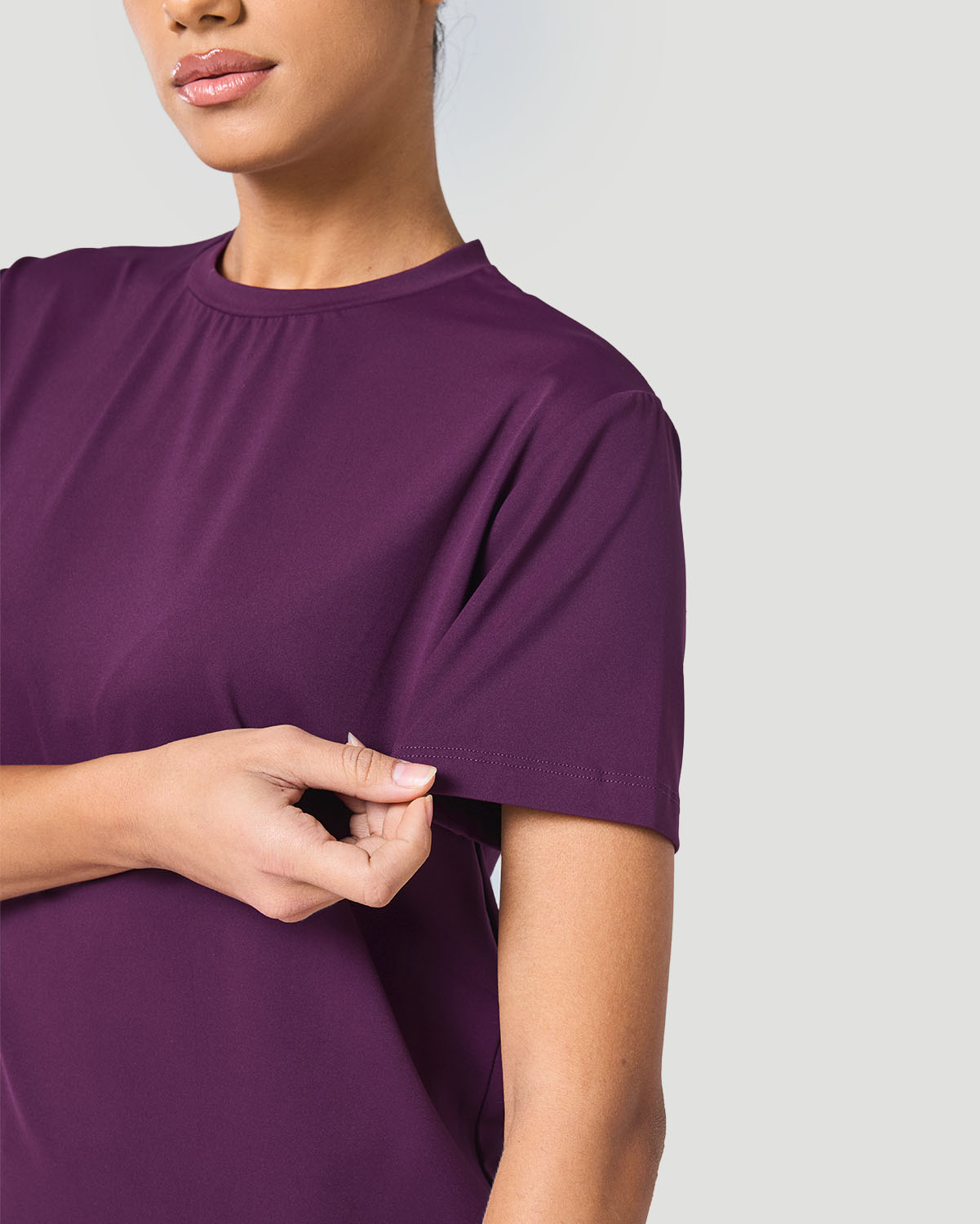 Women's Crew Neck T-Shirt - Italian Plum image number 2