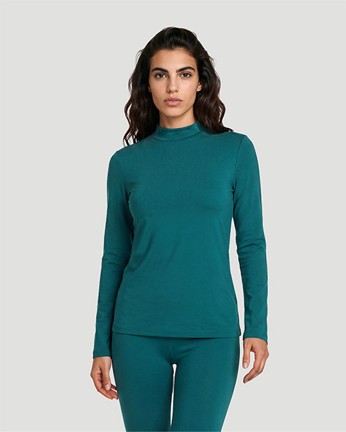 Women's High Neck T-Shirt - Shaded Spruce