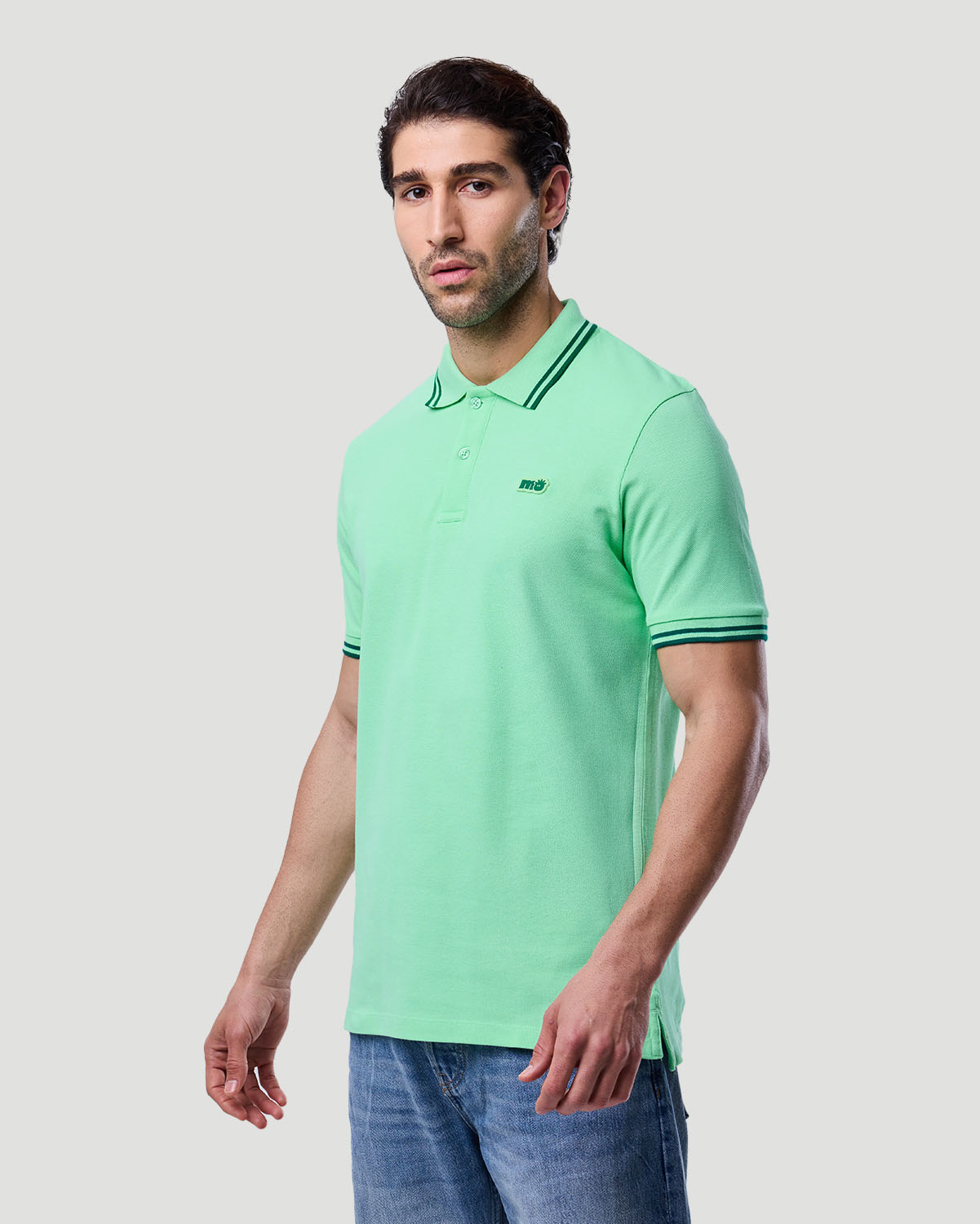 Men's Tipping Polo - Green Ash image number 3