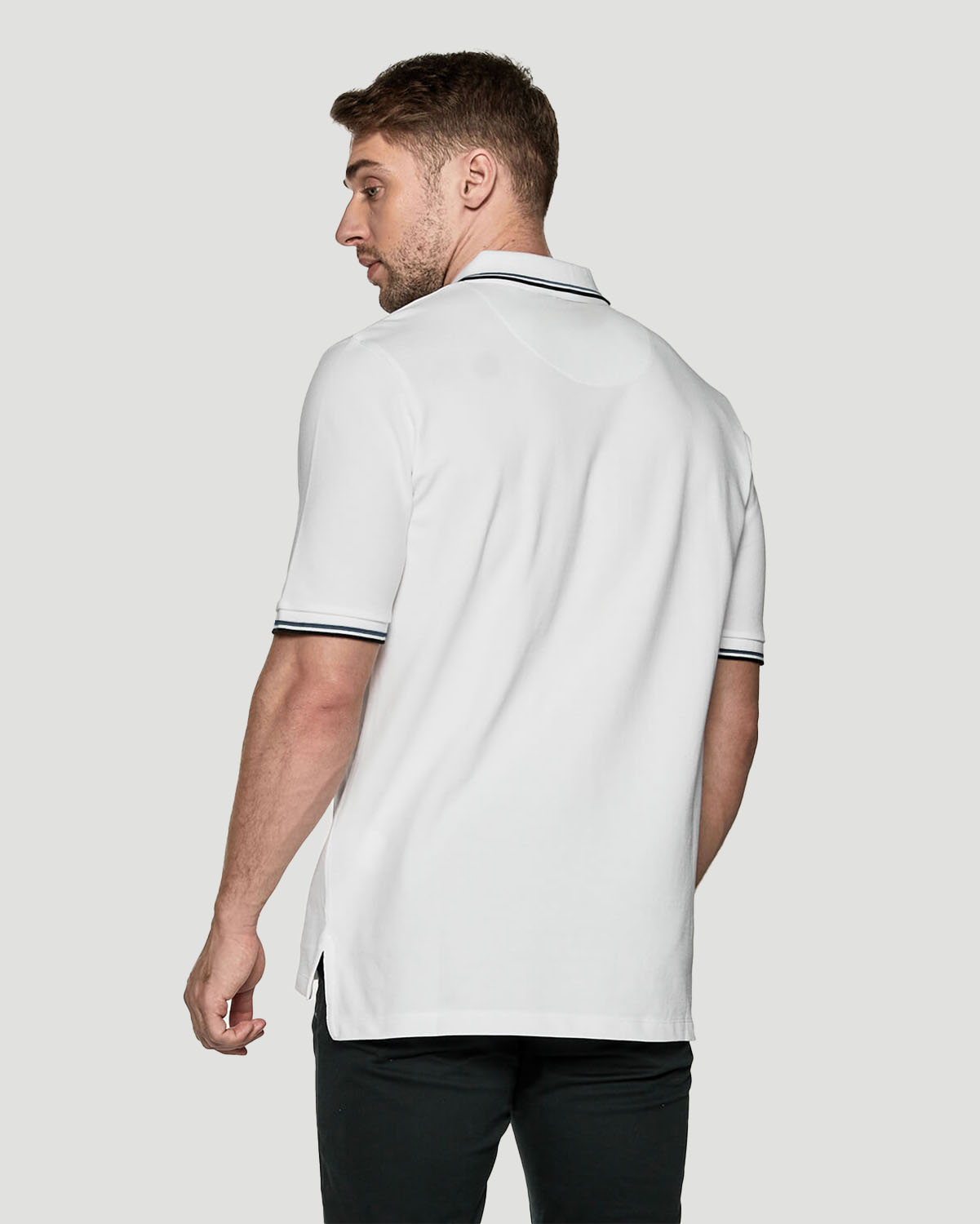 Men's Tipping Polo - White image number 4