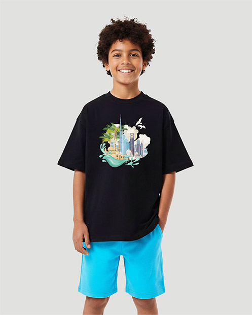 Boys Graphic T-Shirt-Dunes - Jet Black