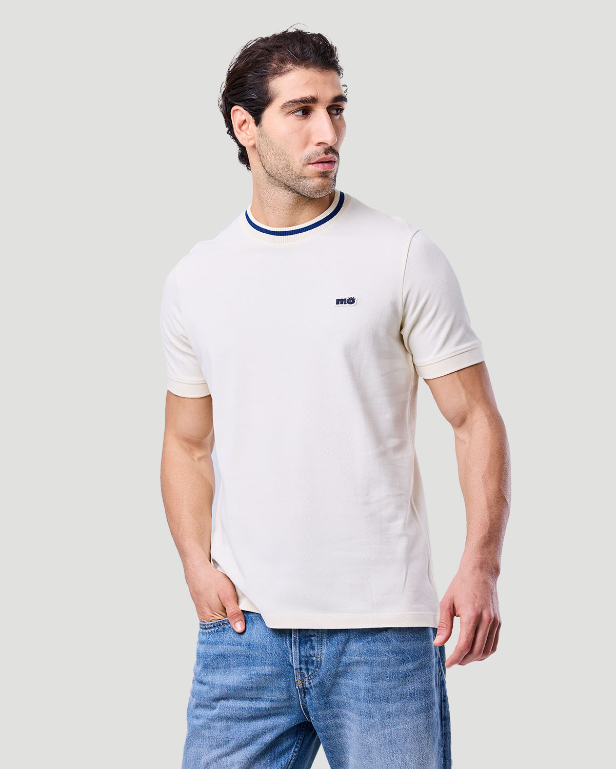 Men's Ringer T-shirt - Off White image number 2